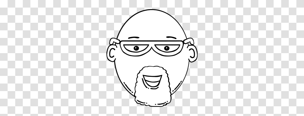 Man Face Beard Glasses Bald Vector Clip Art Image, Head, Helmet, Stencil, Doodle Transparent Png