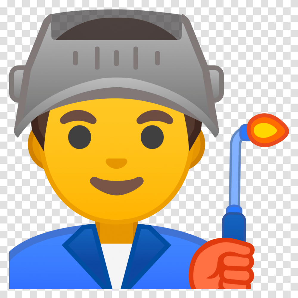 Man Factory Worker Icon Noto Emoji People Profession Cartoon Image Of A Factory Worker, Clothing, Outdoors, Finger, Face Transparent Png