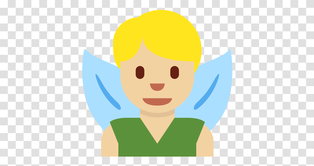 Man Fairy Emoji With Medium Light Skin Tone Meaning Emoji Hada Hombre, Person, Human, Face, Outdoors Transparent Png