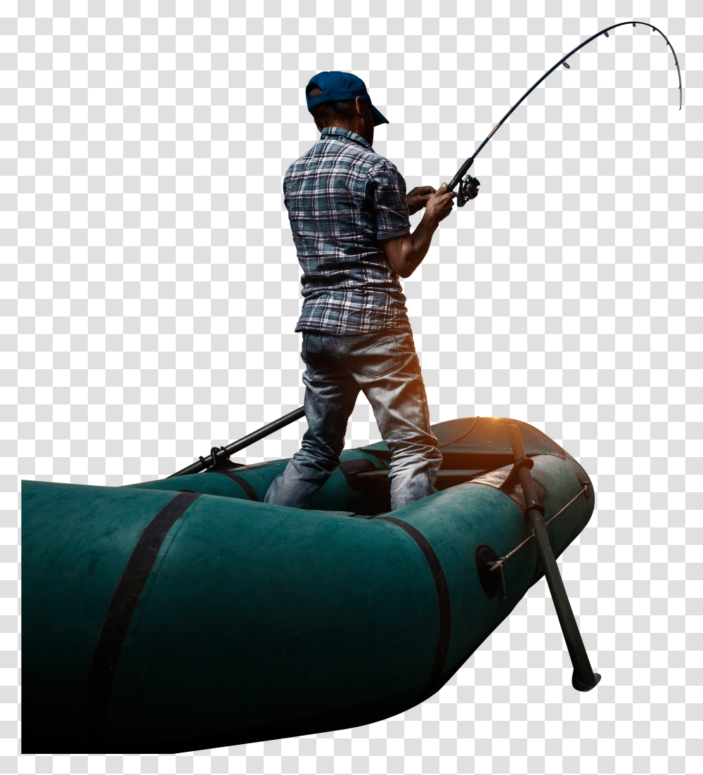 Man Fishing Man On Fishing Boat Transparent Png