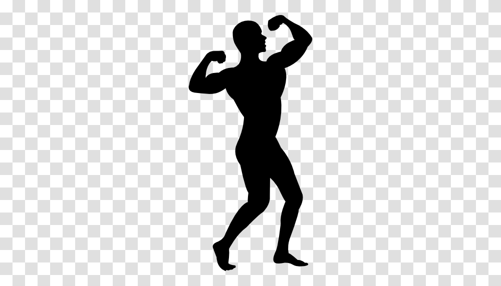 Man Flexing His Muscles Silhouette, Person, Dance Pose, Leisure Activities, Stencil Transparent Png