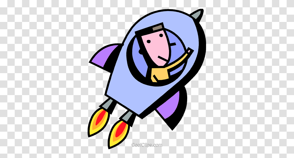 Man Flying In Rocket Royalty Free Vector Clip Art Illustration, Pac Man Transparent Png