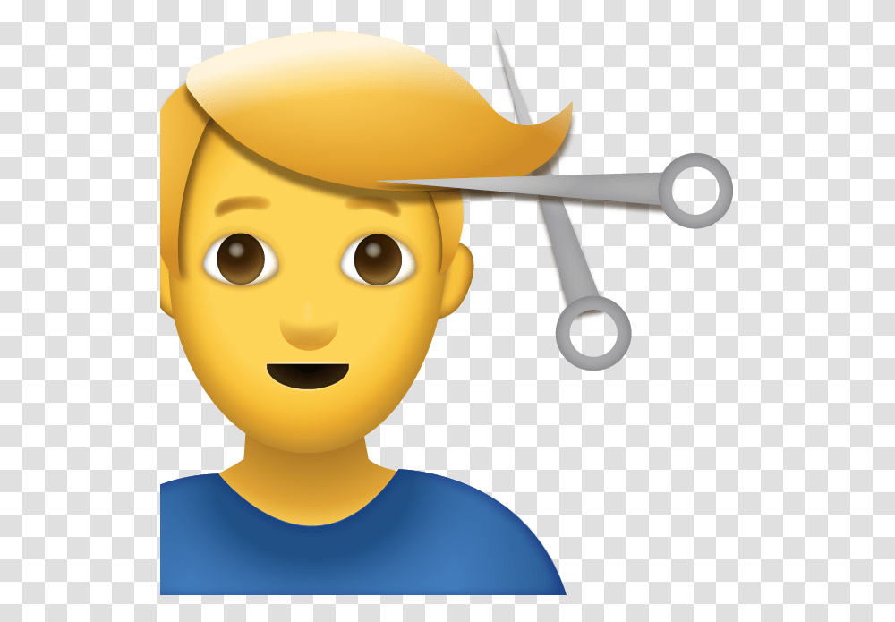 Man Getting Haircut Emoji, Toy, Label, Silhouette Transparent Png