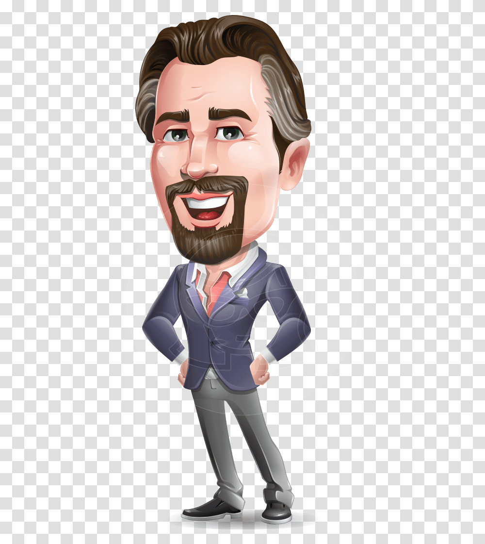 Man Goatee Cartoon, Person, Human, Performer, Face Transparent Png