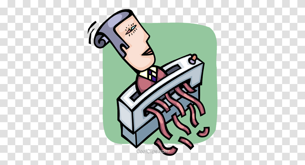 Man Going Through A Paper Shredder Royalty Free Vector Clip Art, Machine, Video Gaming, Washing Transparent Png