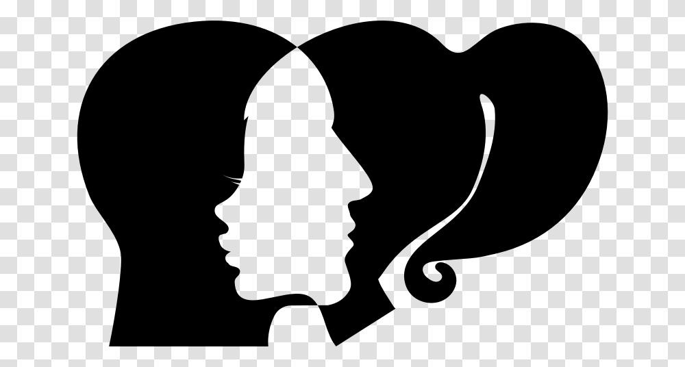 Man Head Silhouette Head Man And Woman Silhouette, Gray Transparent Png