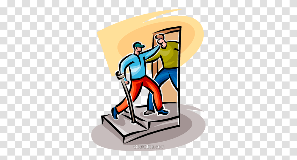 Man Helping A Disabled Person Royalty Free Vector Clip Art, Human, Poster, Advertisement Transparent Png