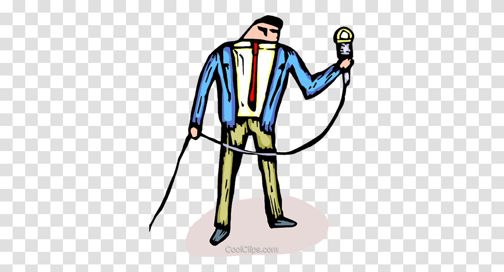 Man Holding A Microphone Royalty Free Vector Clip Art Illustration, Person, Drawing, Performer, Costume Transparent Png