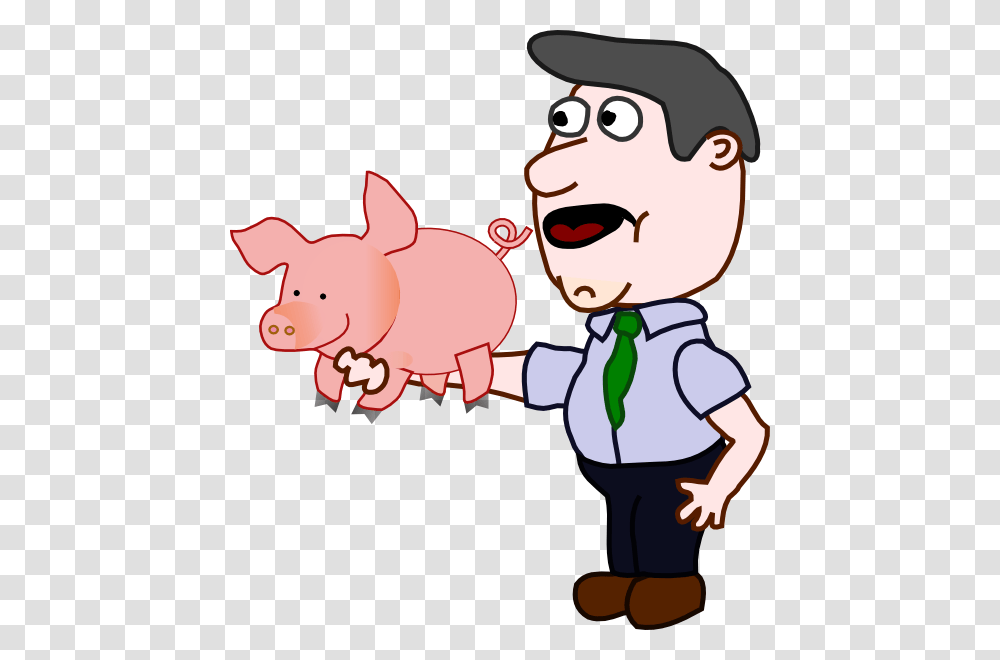 Man Holding A Pig Large Size, Animal, Mammal, Hog, Performer Transparent Png