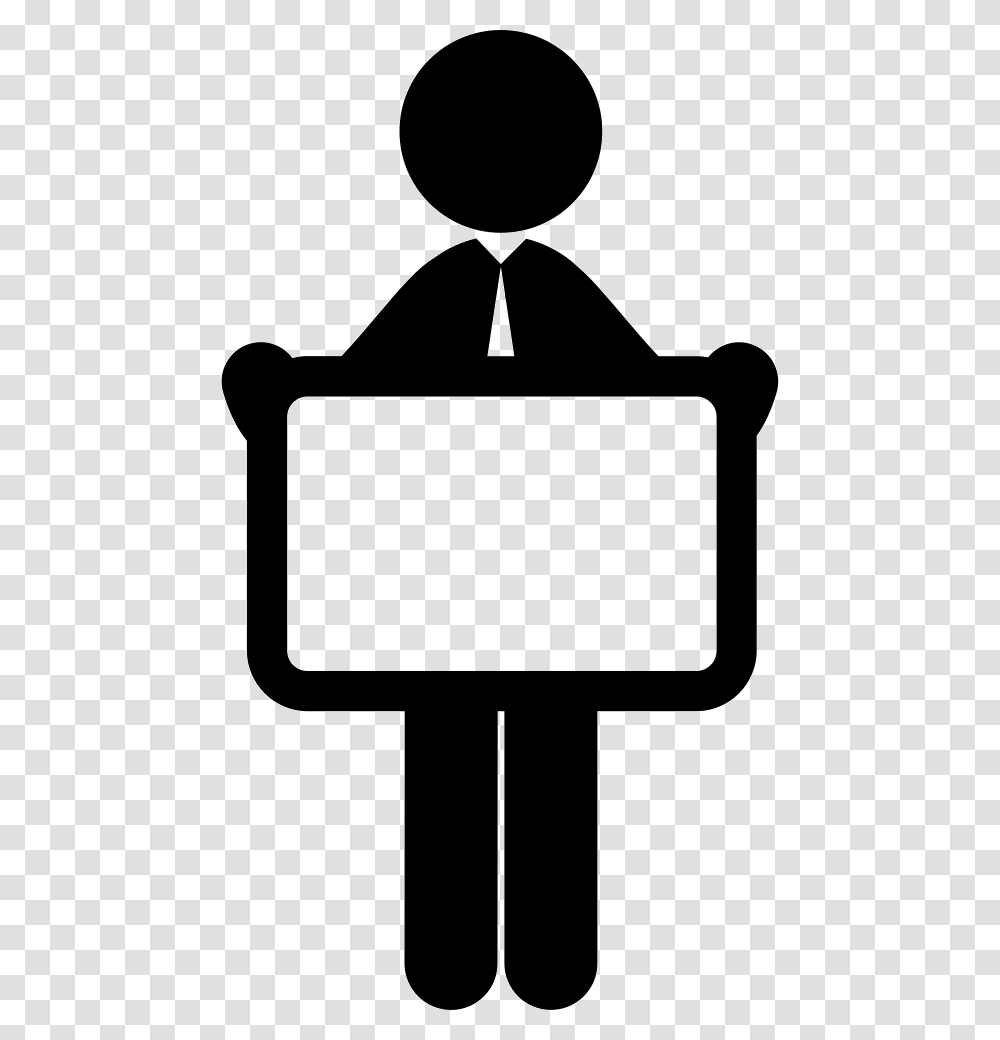 Man Holding Blank Billboard Icon Pregnant Women, Label, Stencil Transparent Png