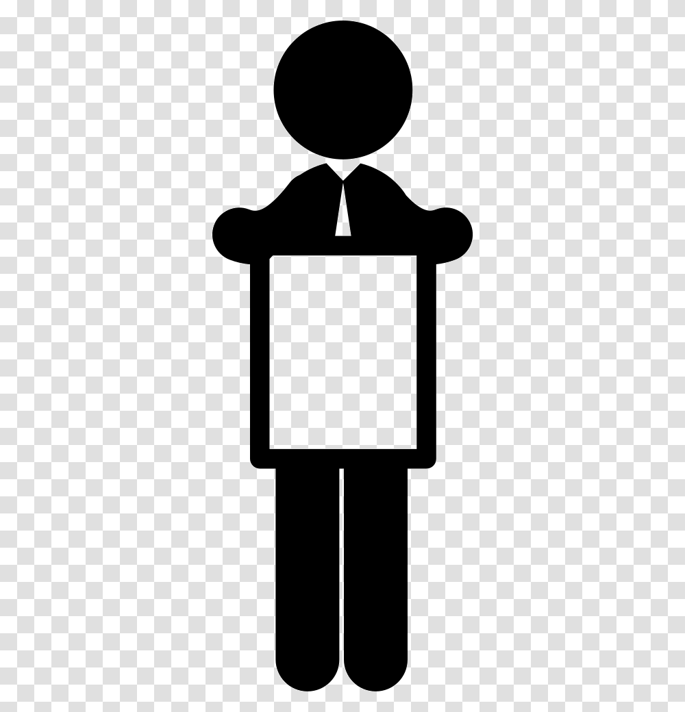 Man Holding Blank Publicity Space Man With Binoculars Icon, Electronics, Stencil, Phone Transparent Png