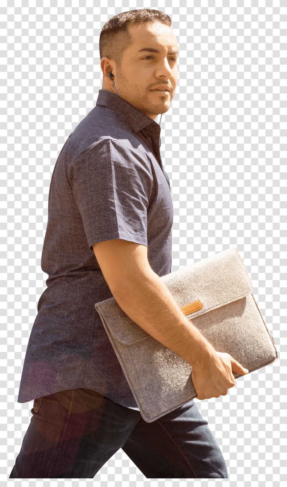 Man Holding Brown Folder Job Transparent Png