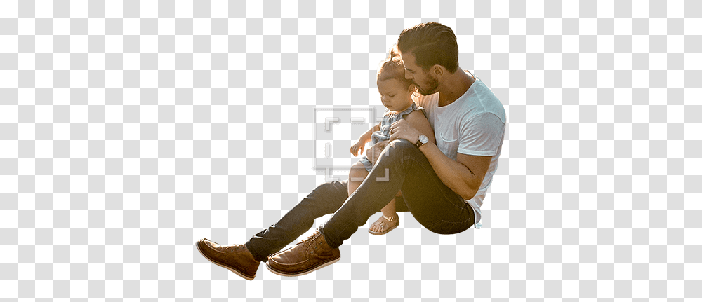 Man Holding Child Sitting People Setting, Clothing, Person, Shoe, Footwear Transparent Png