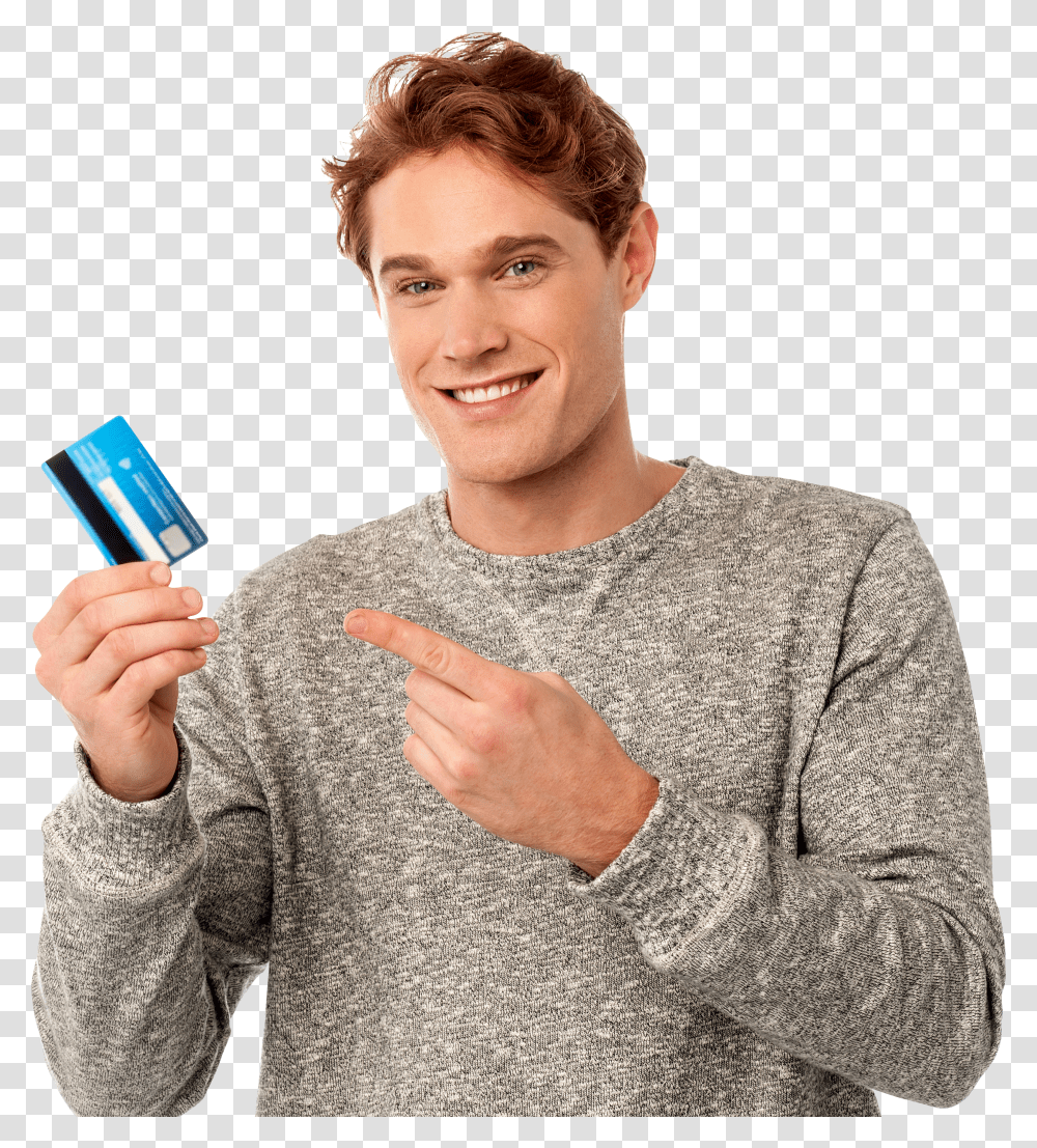 Man Holding Credit Card Image Transparent Png