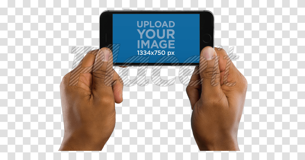 Man Holding Iphone 6 Mockup With Both Hands Iphone 6, Person, Electronics, Mobile Phone, Finger Transparent Png