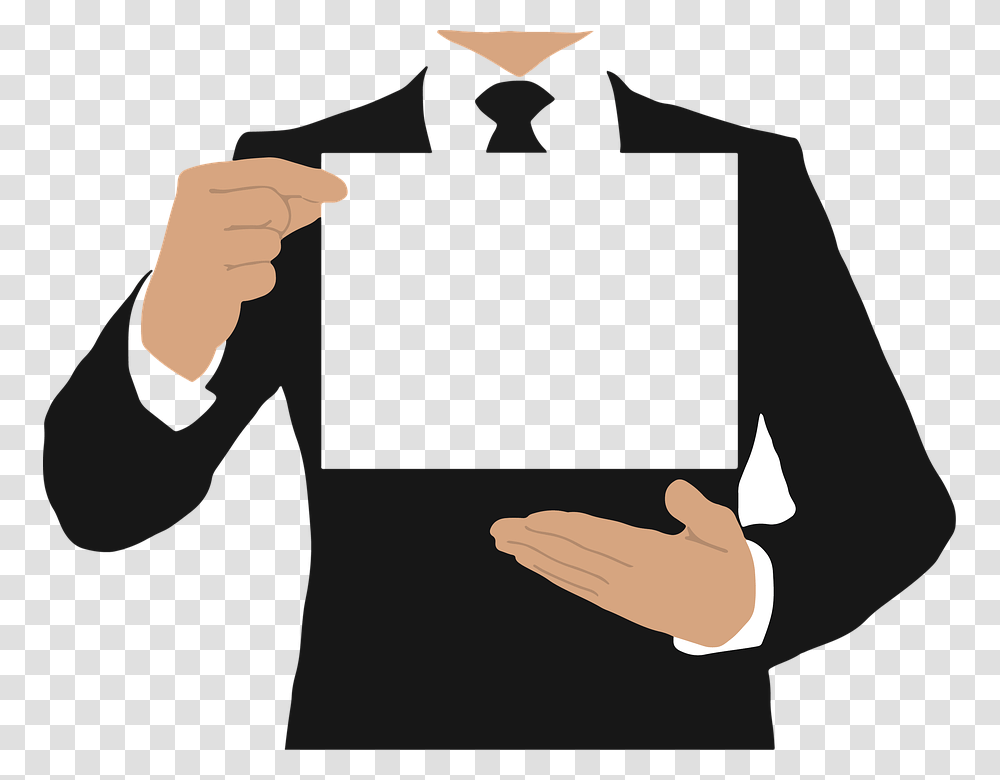 Man Holding Poster, Tie, Accessories, Apparel Transparent Png