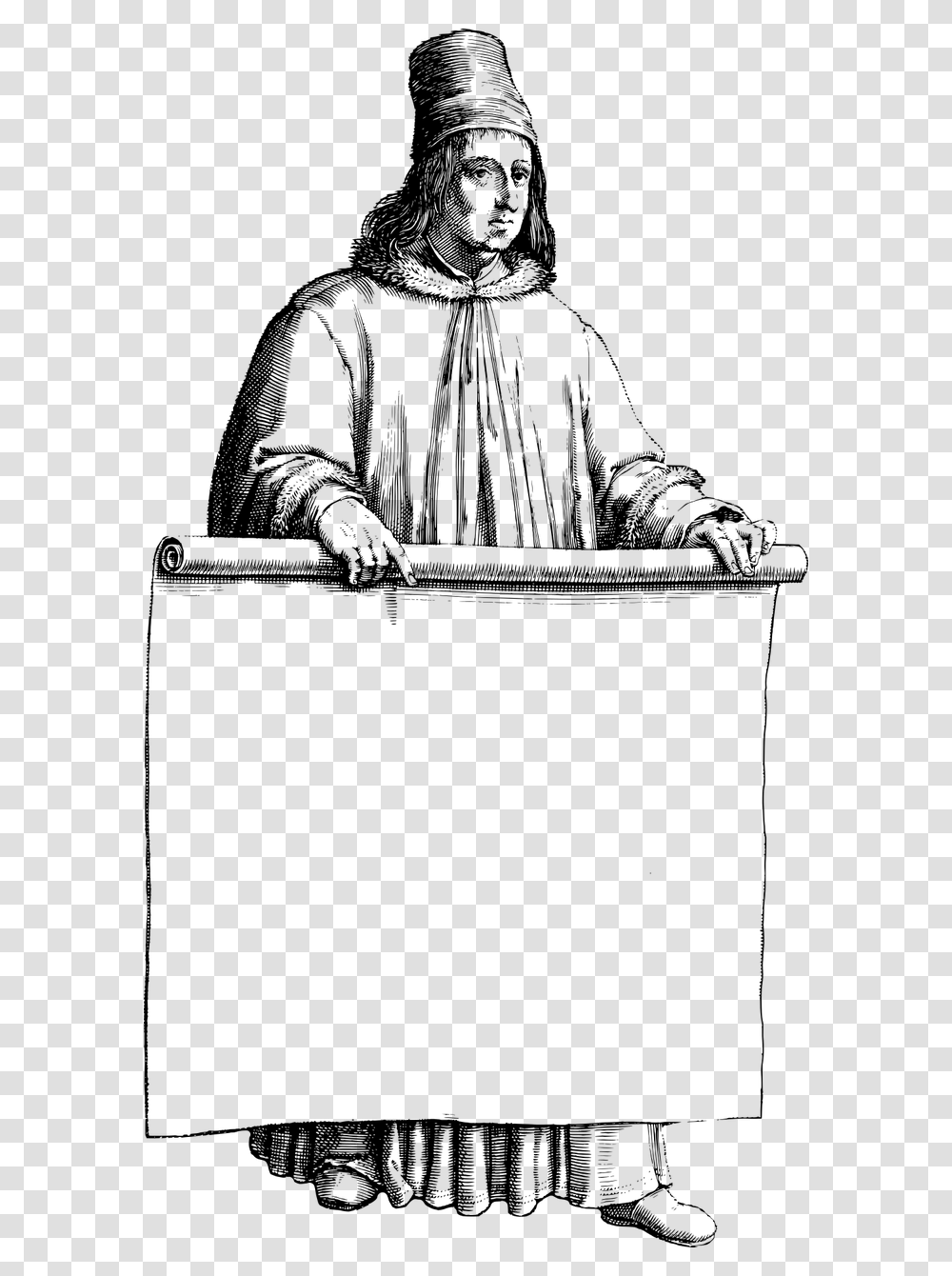 Man Holding Scroll, Gray, World Of Warcraft Transparent Png