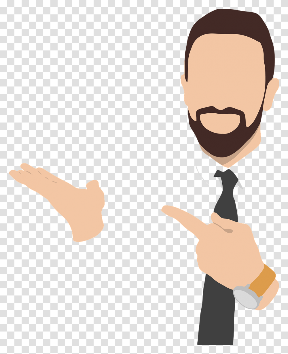 Man Holding Sign Blank Poster Suit Business Cartoon, Tie, Accessories, Accessory, Person Transparent Png