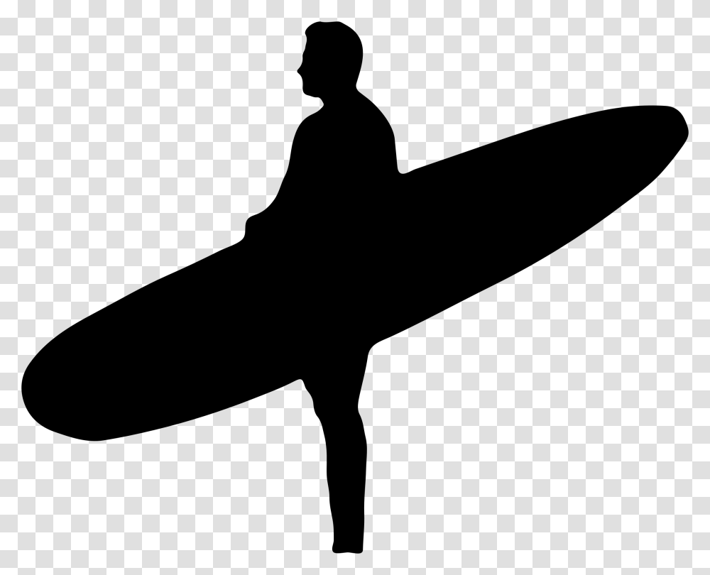 Man Holding Surfboard Silhouette Icons, Gray, World Of Warcraft Transparent Png