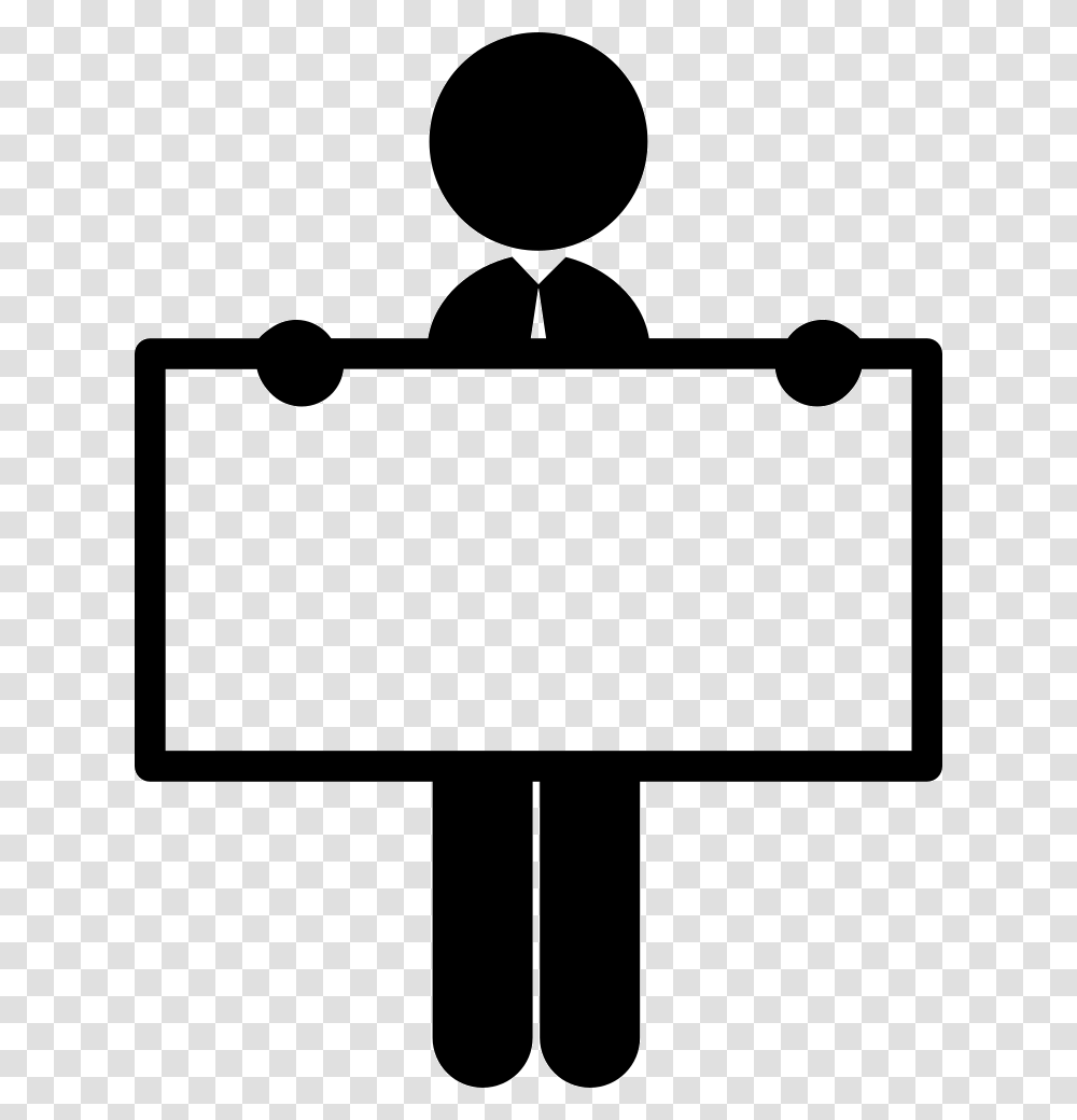 Man Holding White Board Icon Free Download, Electronics, Stencil Transparent Png
