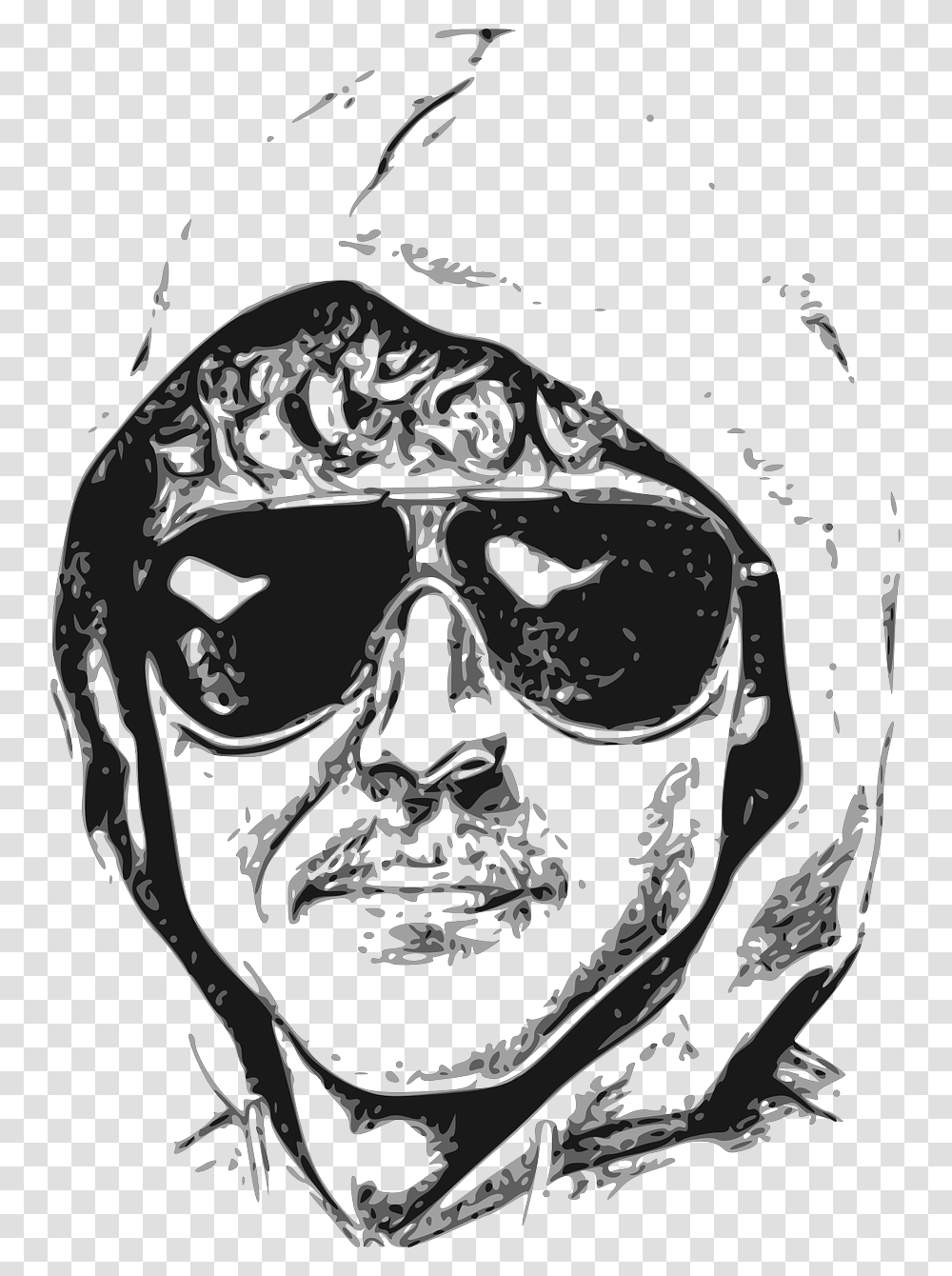 Man Hooded Sunglasses, Helmet, Apparel, Drawing Transparent Png