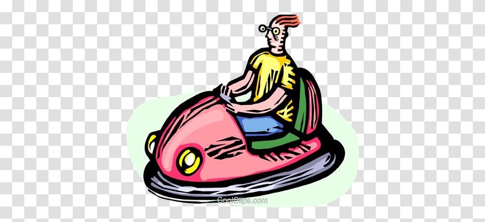 Man In A Bumper Car Royalty Free Vector Clip Art Illustration, Jet Ski, Vehicle, Transportation, Person Transparent Png