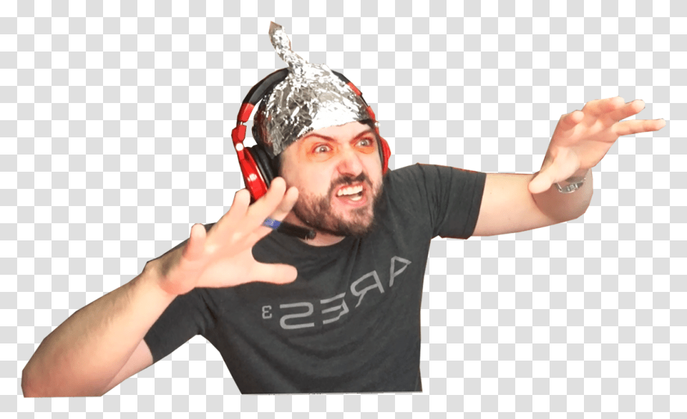 Man In A Tinfoil Hat Fun, Person, Human, Face, Aluminium Transparent Png