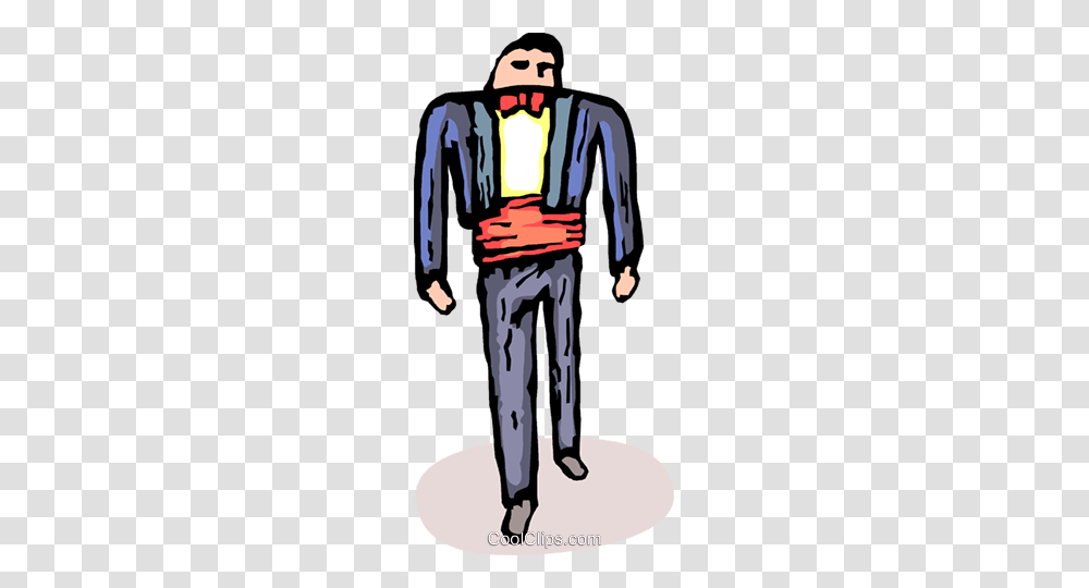 Man In A Tuxedo Royalty Free Vector Clip Art Illustration, Sleeve, Long Sleeve, Pants Transparent Png