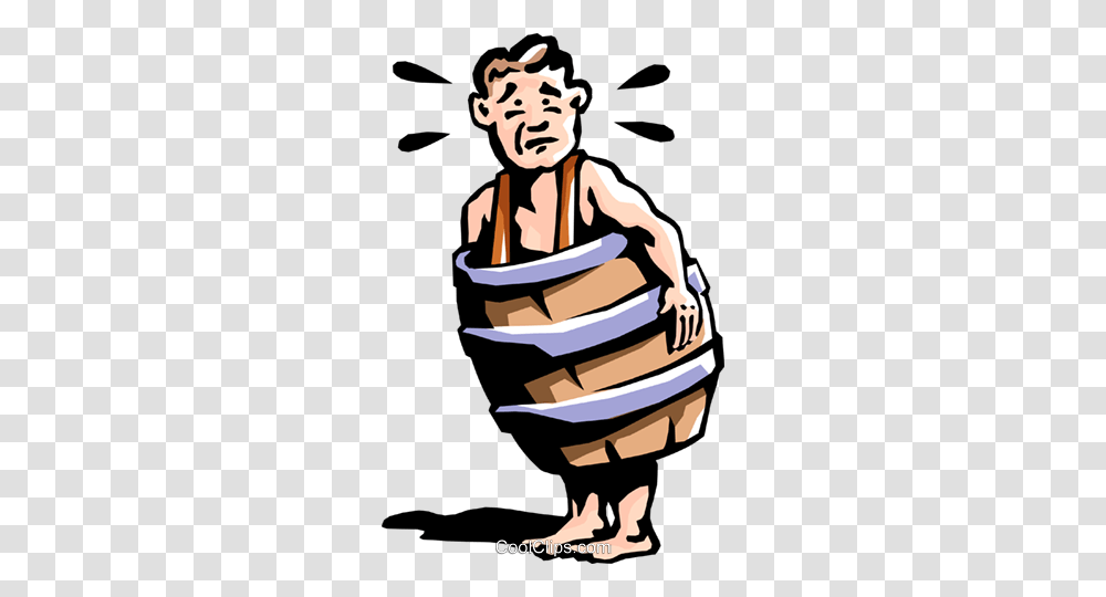 Man In Barrel Royalty Free Vector Clip Art Illustration, Face, Thigh, Arm, Word Transparent Png