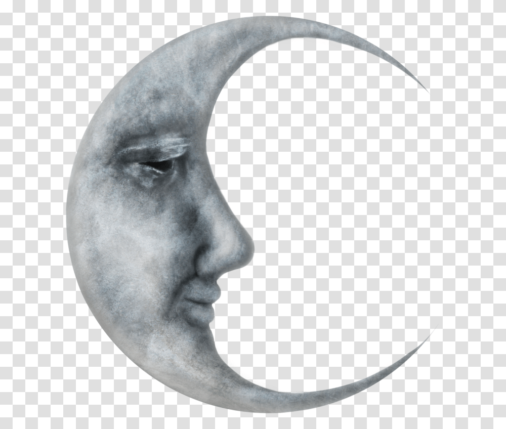 Man In Half Moon, Head, Astronomy, Alien, Person Transparent Png