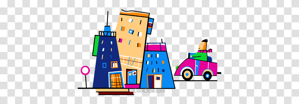 Man In His Car Driving Home Royalty Free Vector Clip Art Nach Hause Fahren Clipart, Angry Birds, Urban Transparent Png