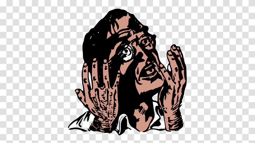 Man In Horror, Hand, Stencil, Person, Human Transparent Png