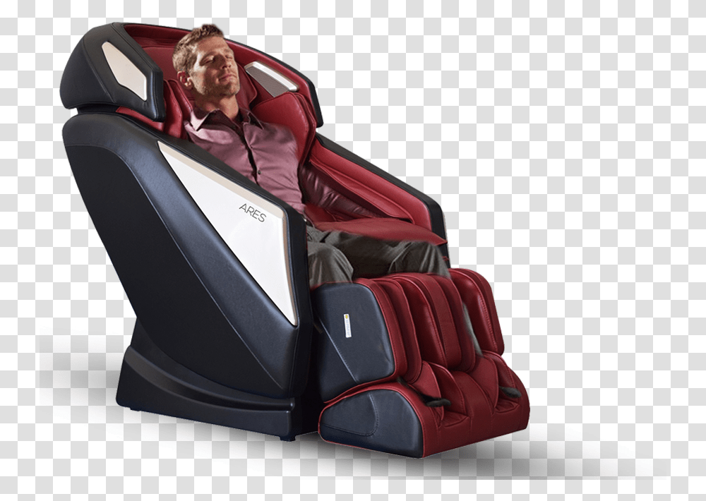 Man In Massage Chair, Person, Sitting, Furniture Transparent Png
