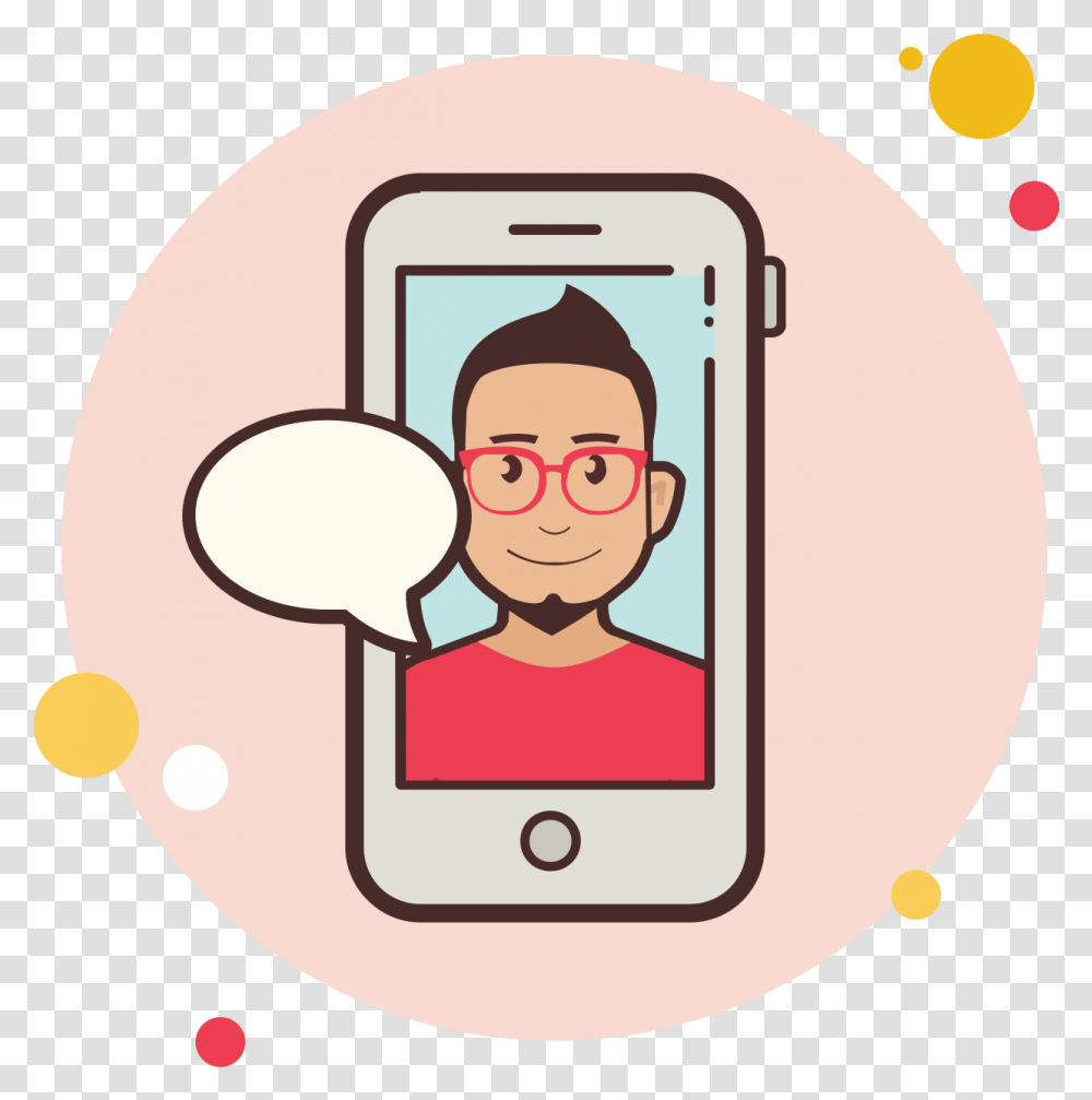 Man In Red Shirt Messaging Icon Man Picture In The Phone Clipart, Electronics, Mobile Phone, Cell Phone, Ipod Transparent Png