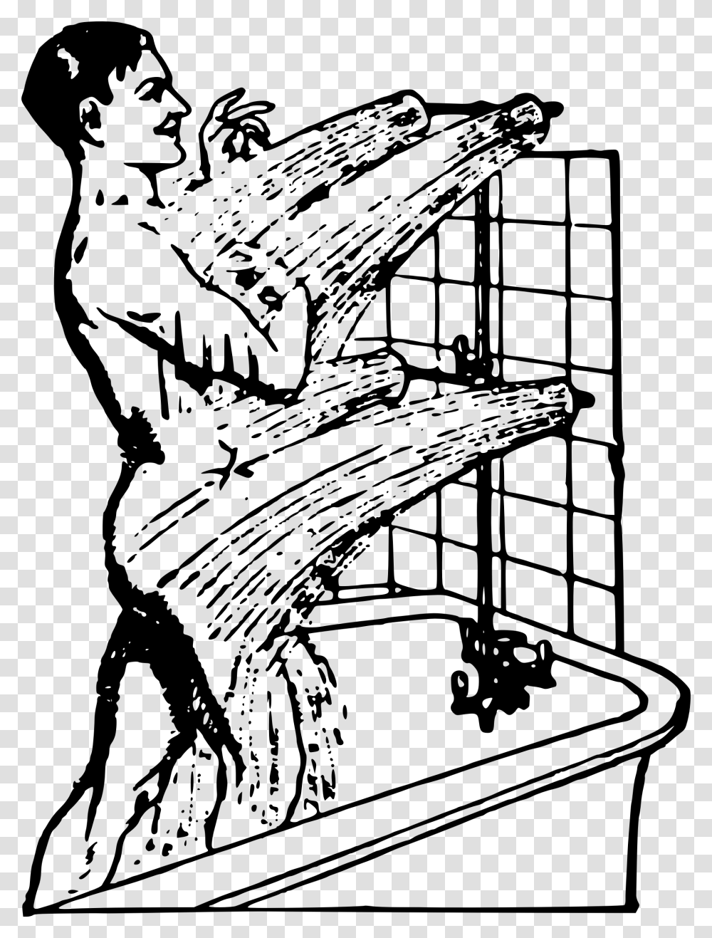 Man In Shower Clip Arts Person Taking Shower Clipart, Gray, World Of Warcraft Transparent Png