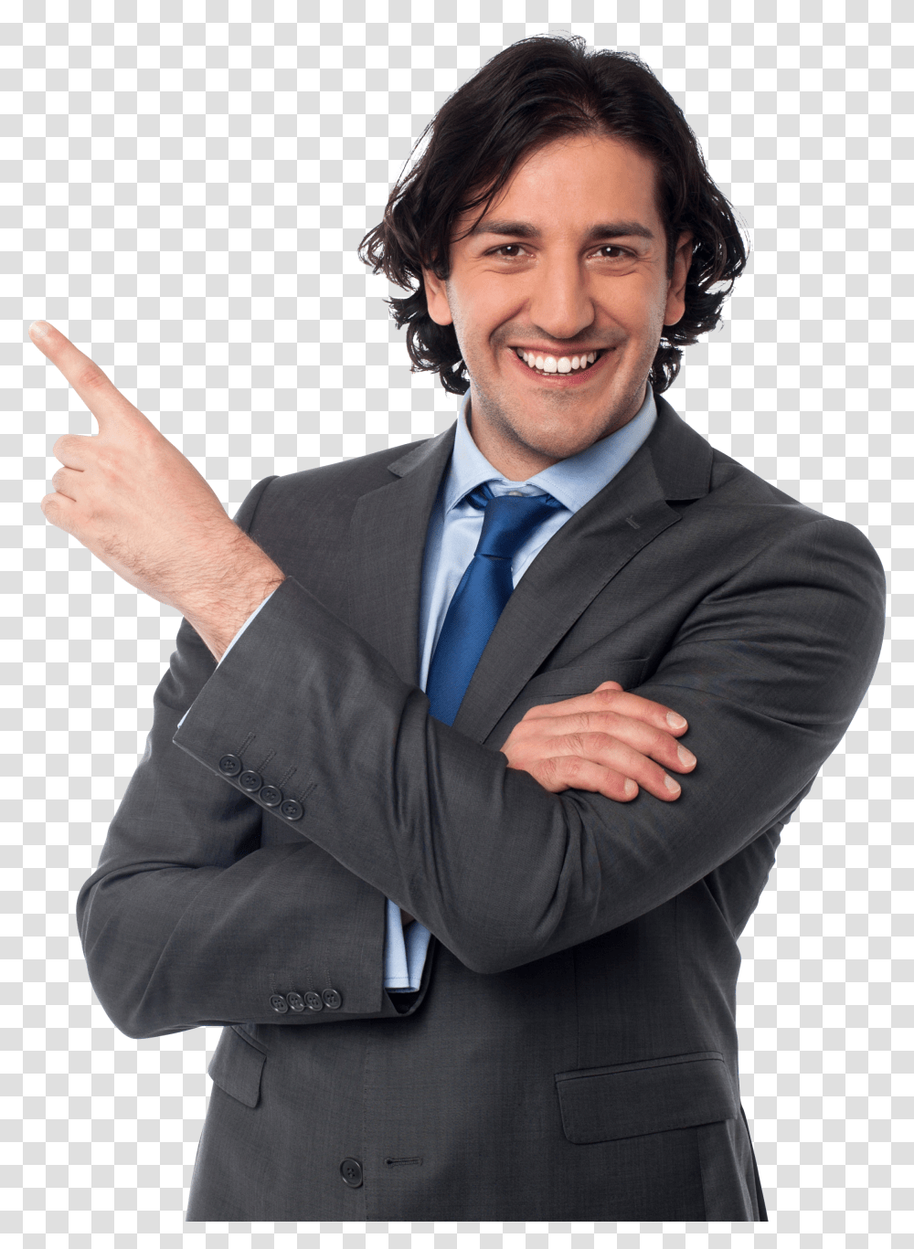 Man In Suit Pointing Transparent Png