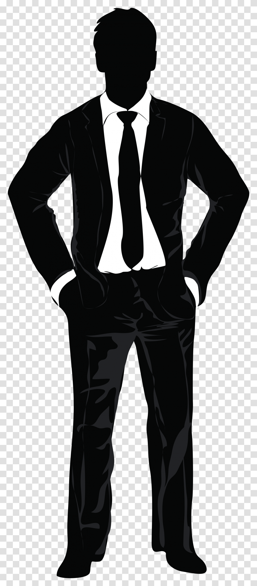 Man In Suit Silhouette, Sleeve, Long Sleeve, Person Transparent Png