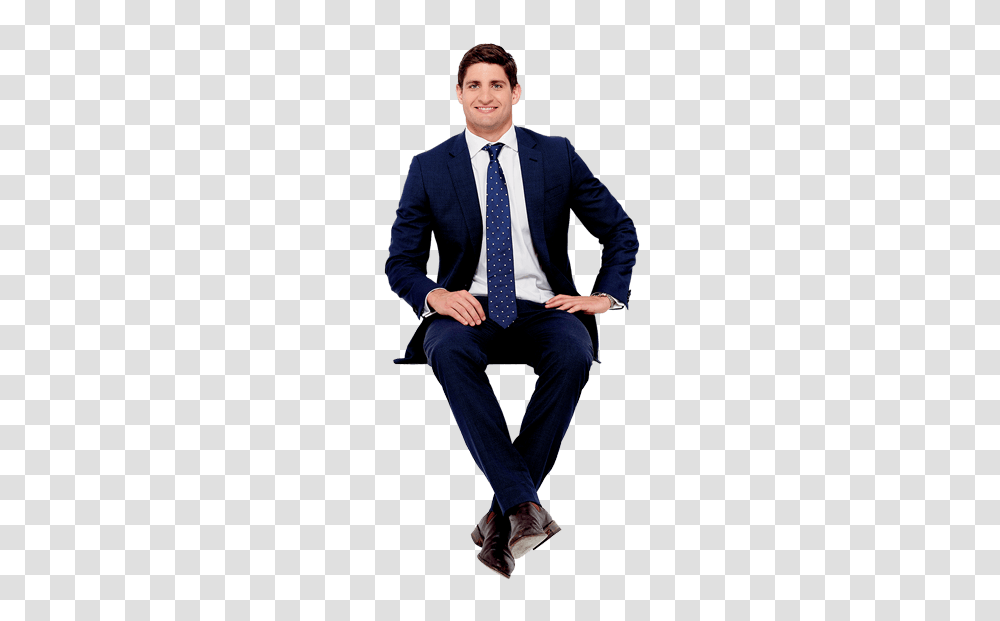 Man In Suit Sitting, Tie, Accessories, Overcoat Transparent Png