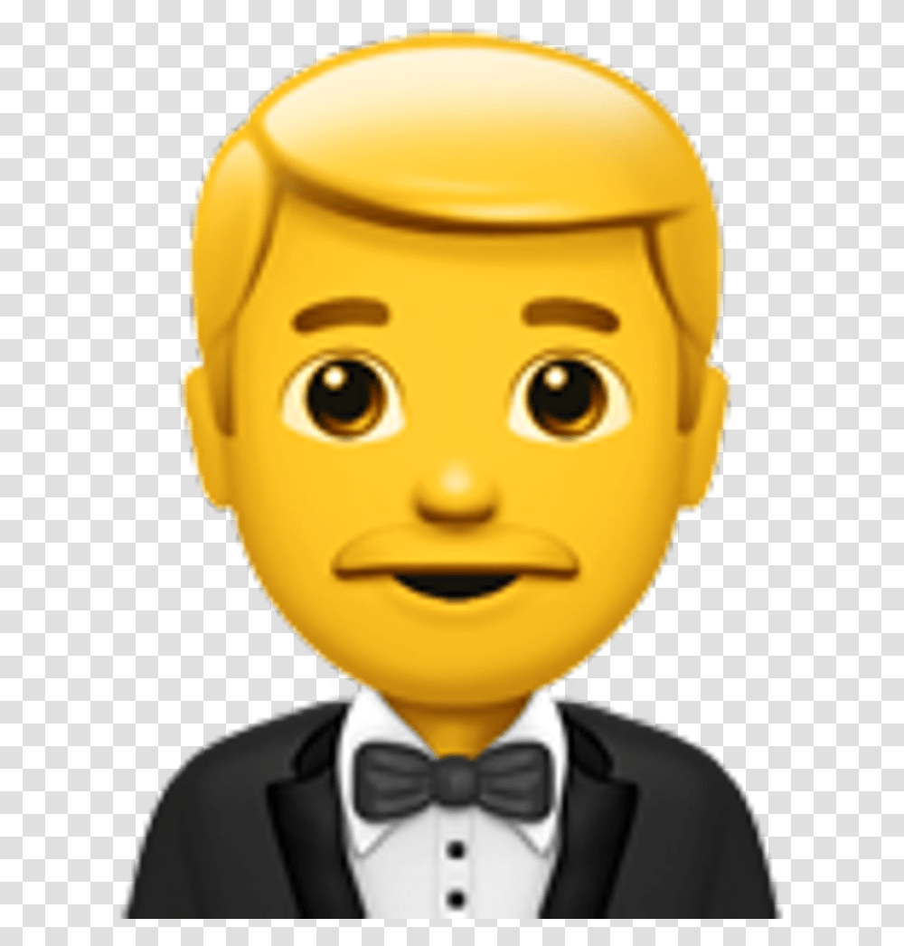 Man In Tuxedo Emoji Man Tipping Hand Emoji, Head, Face, Toy, Helmet Transparent Png