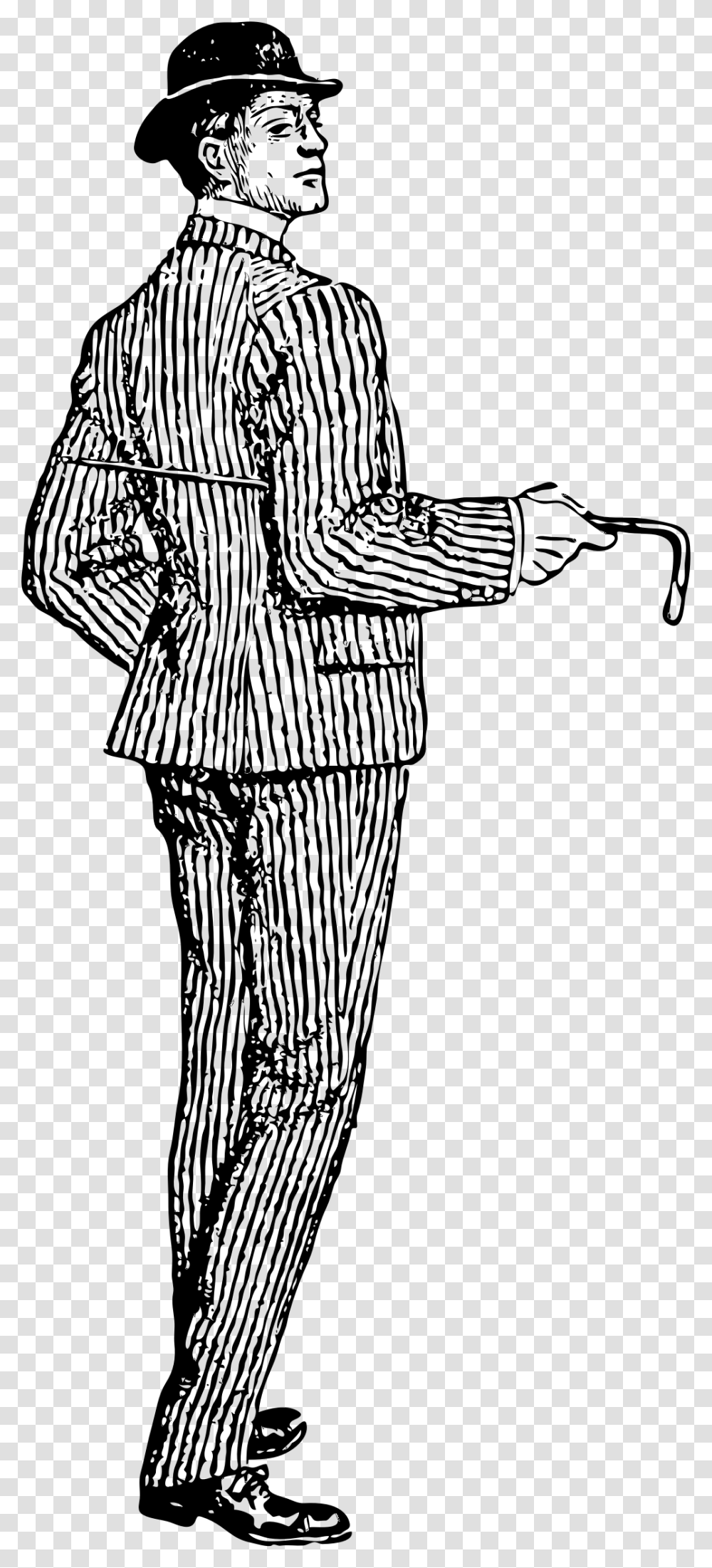 Man In Varsity Suit Clip Arts Dapper Man With Cane, Gray, World Of Warcraft Transparent Png