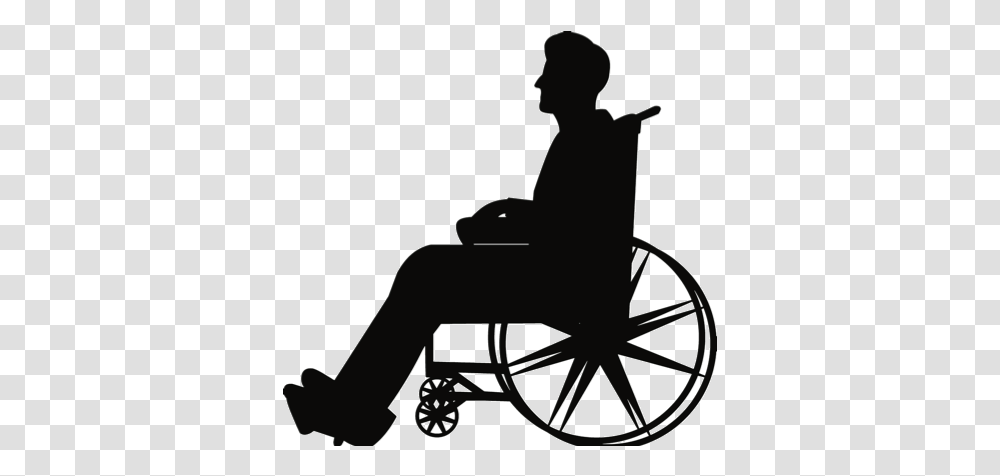 Man In Wheelchair Silhouette, Furniture, Bicycle, Vehicle, Transportation Transparent Png