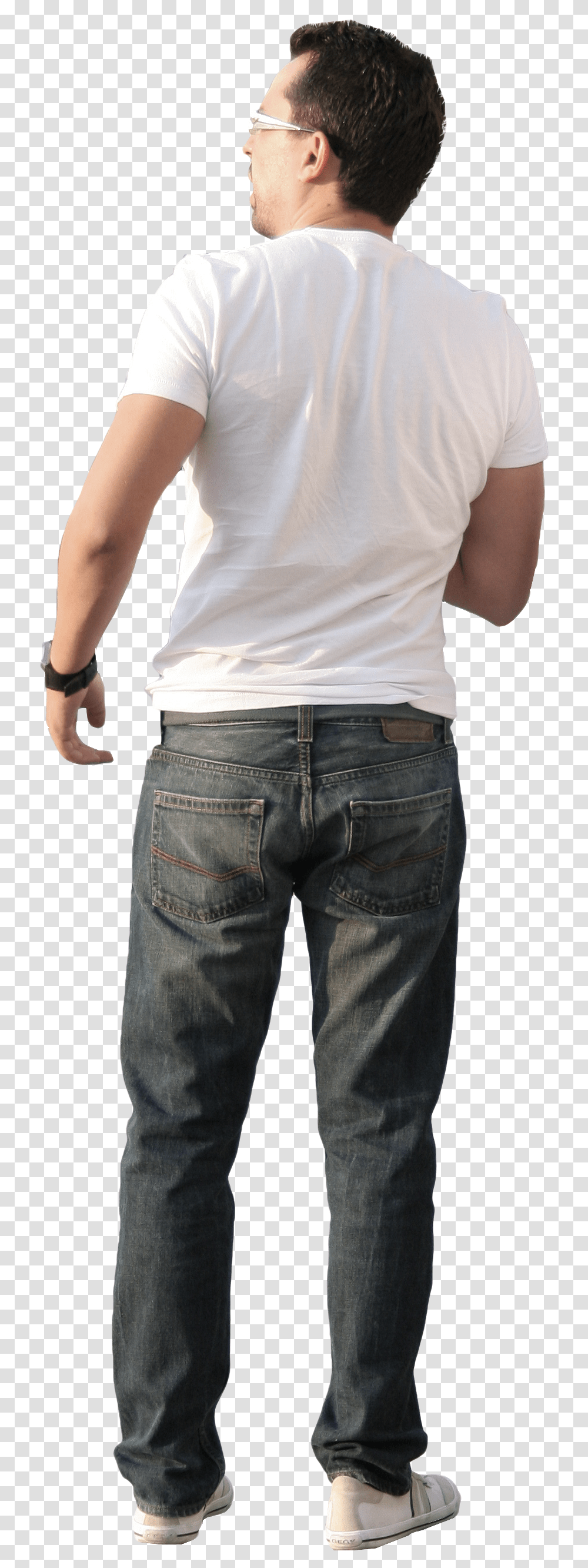 Man In White T Shirt Free Cut Out People Trees And Leaves 2d People, Pants, Clothing, Person, Jeans Transparent Png