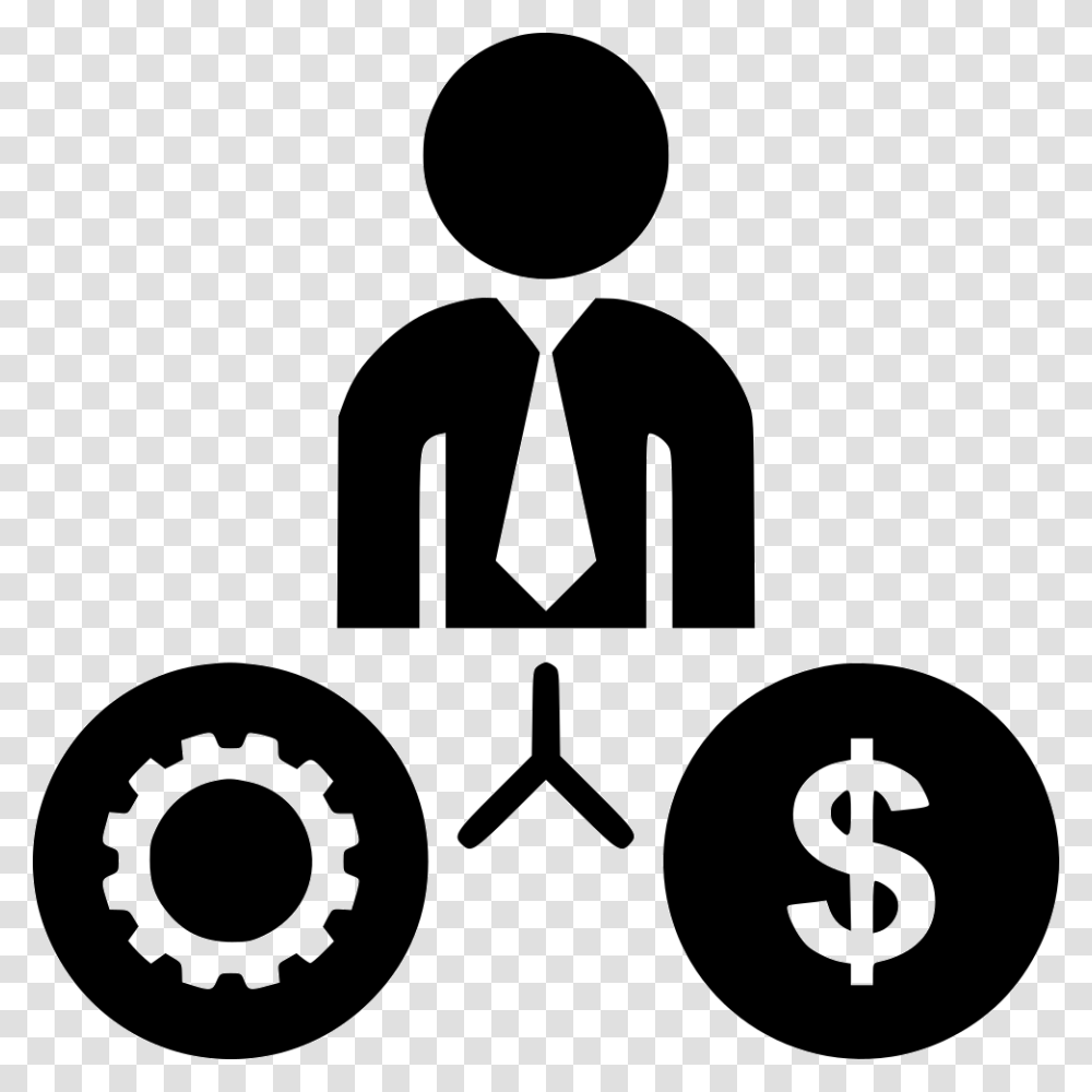 Man Job Gear Money Work For Money, Logo, Trademark, Sign Transparent Png
