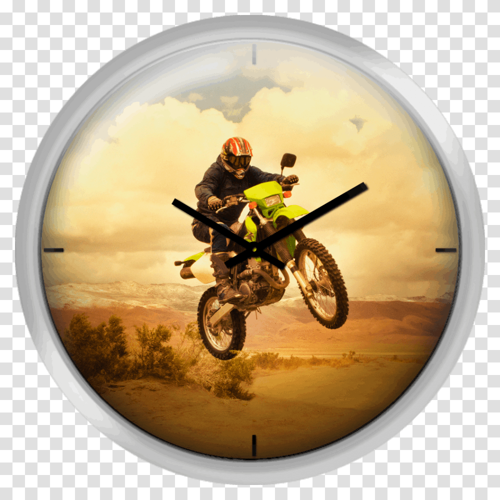 Man Jumping Wall Clock, Motorcycle, Vehicle, Transportation, Person Transparent Png