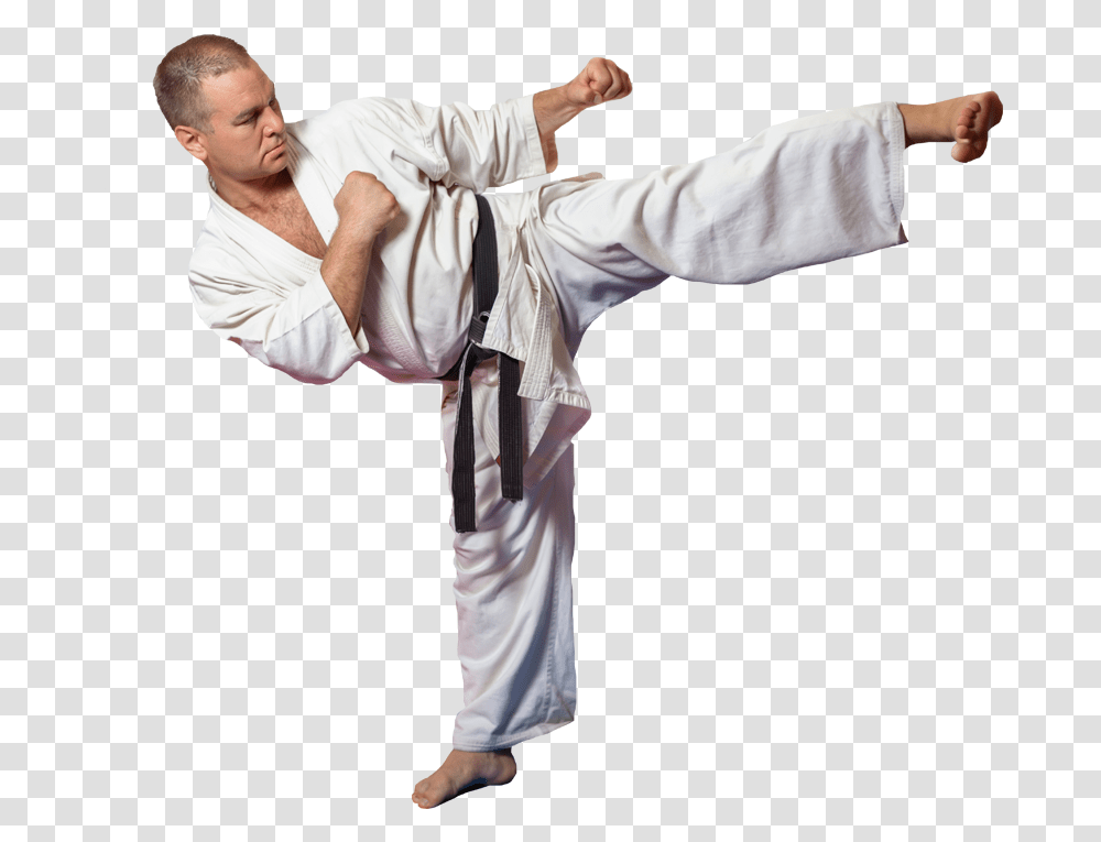 Man Kicking Karate Kick Position, Person, Human, Martial Arts, Sport Transparent Png