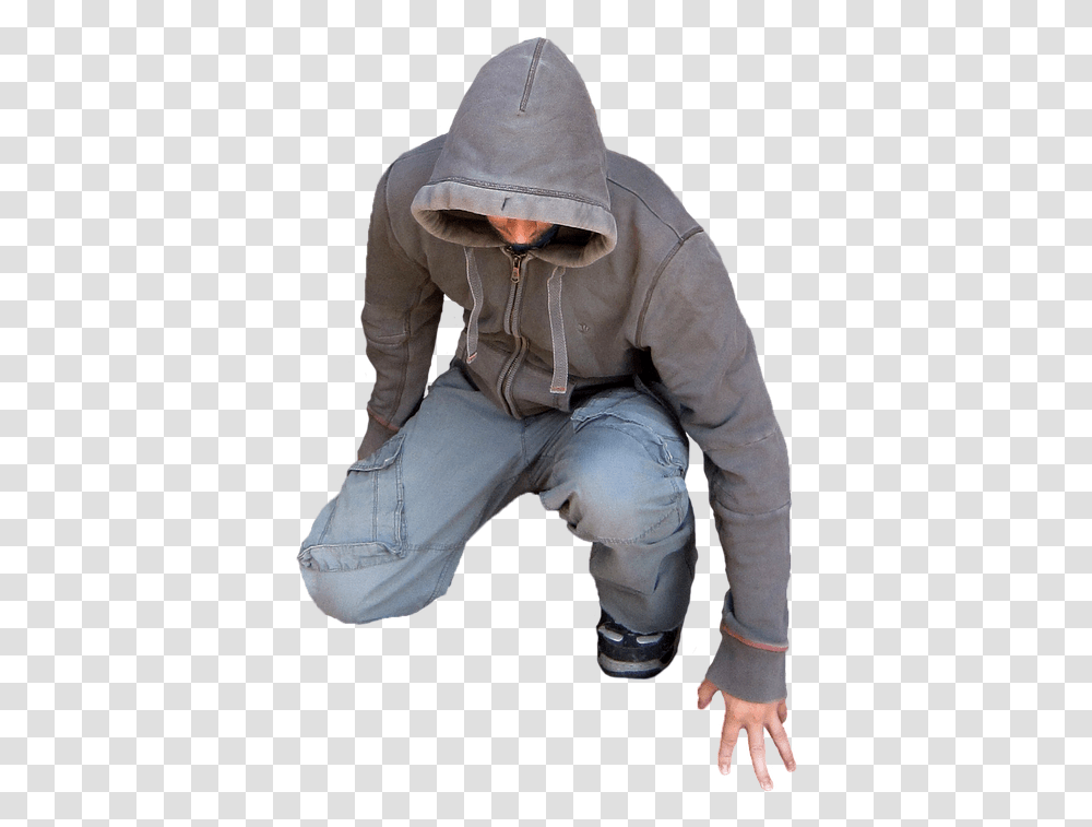 Man Kneeling Pose Man Kneeling Background, Apparel, Sweatshirt, Sweater Transparent Png