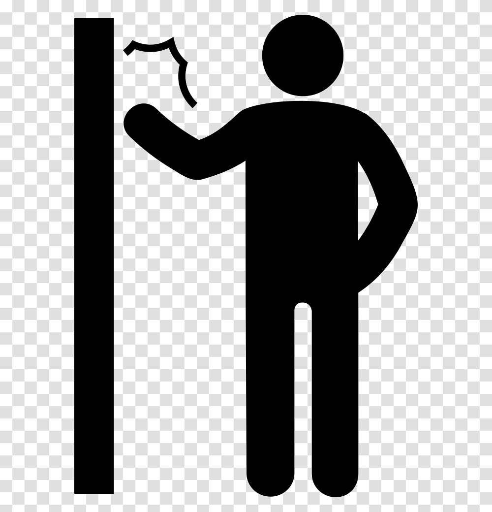 Man Knocking A Door Icon Free Download, Silhouette, Person, Human, Stencil Transparent Png