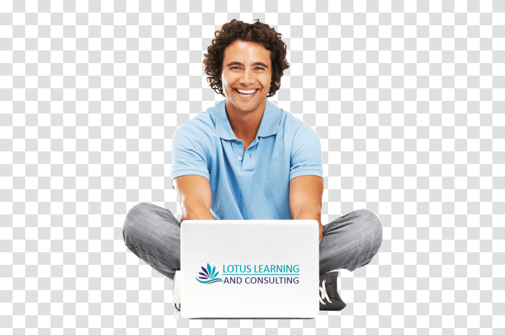 Man Laptop Men With Computer, Person, Face, Sitting, Female Transparent Png