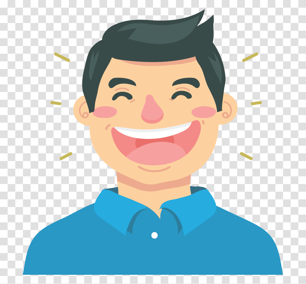 Man Laughing Laugh Vector, Face, Jaw, Shirt Transparent Png