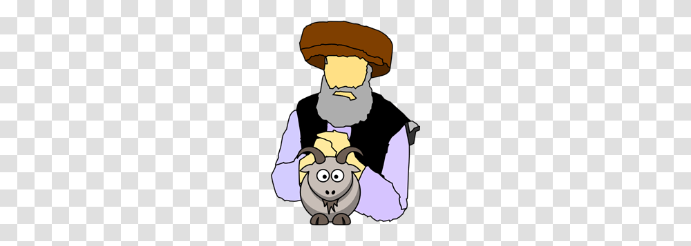 Man Leaning On Goat Clipart For Web, Person, Human, Doctor, Performer Transparent Png